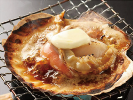 北海道の食材を使った料理　帆立バターしょうゆ